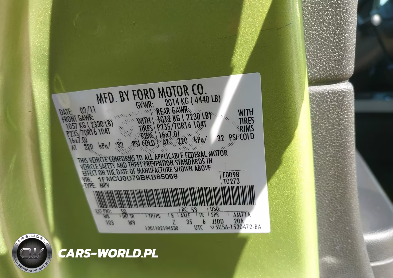 2011 Ford Escape Xlt VIN:1FMCU0D79BKB65069 - 9