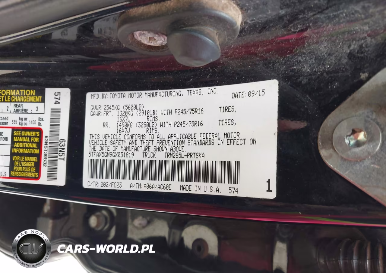 2016 Toyota Tacoma Sr5 VIN:5TFAX5GN9GX051819 - 9
