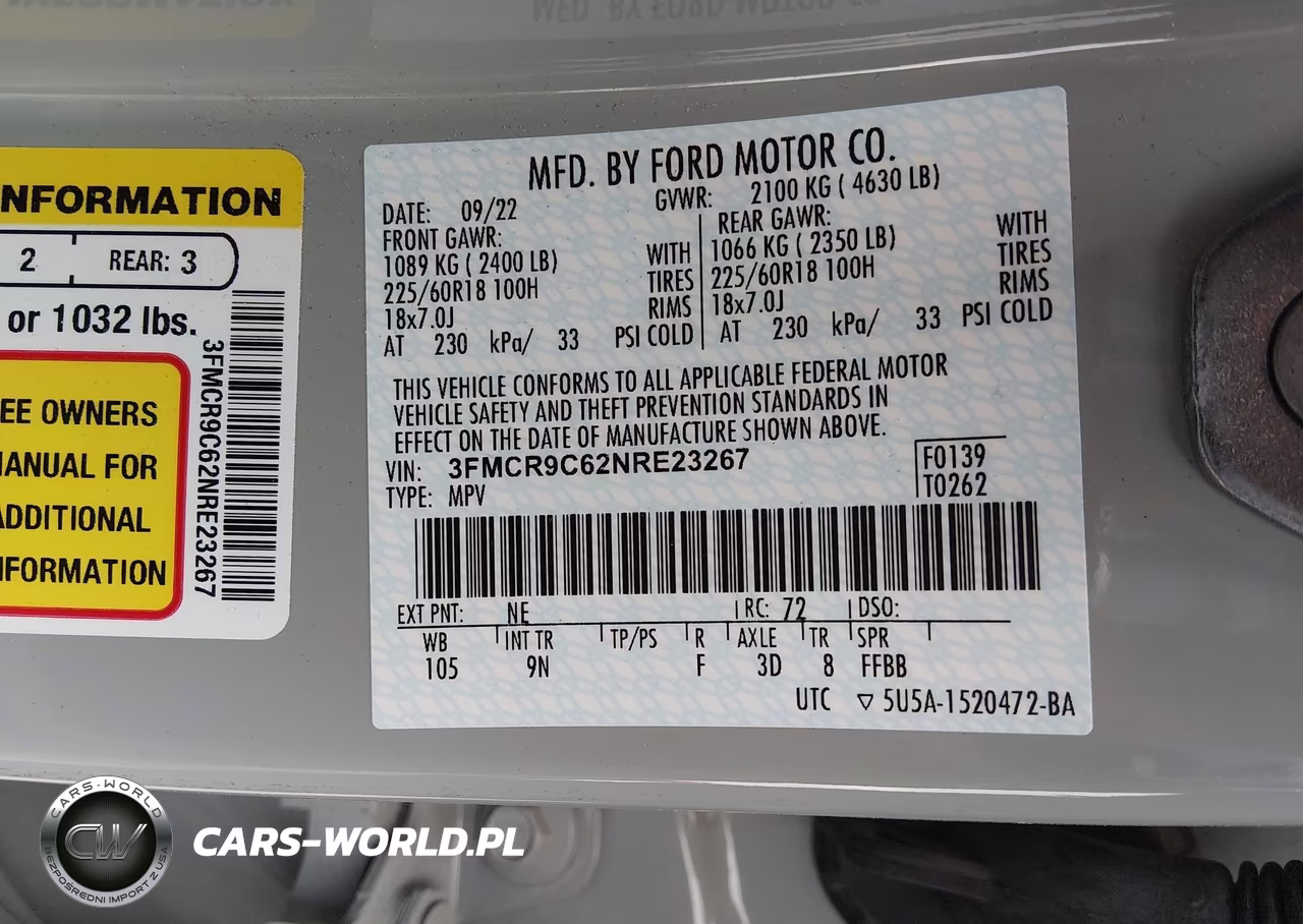 2022 Ford Bronco Sport Outer Banks VIN:3FMCR9C62NRE23267 - 9