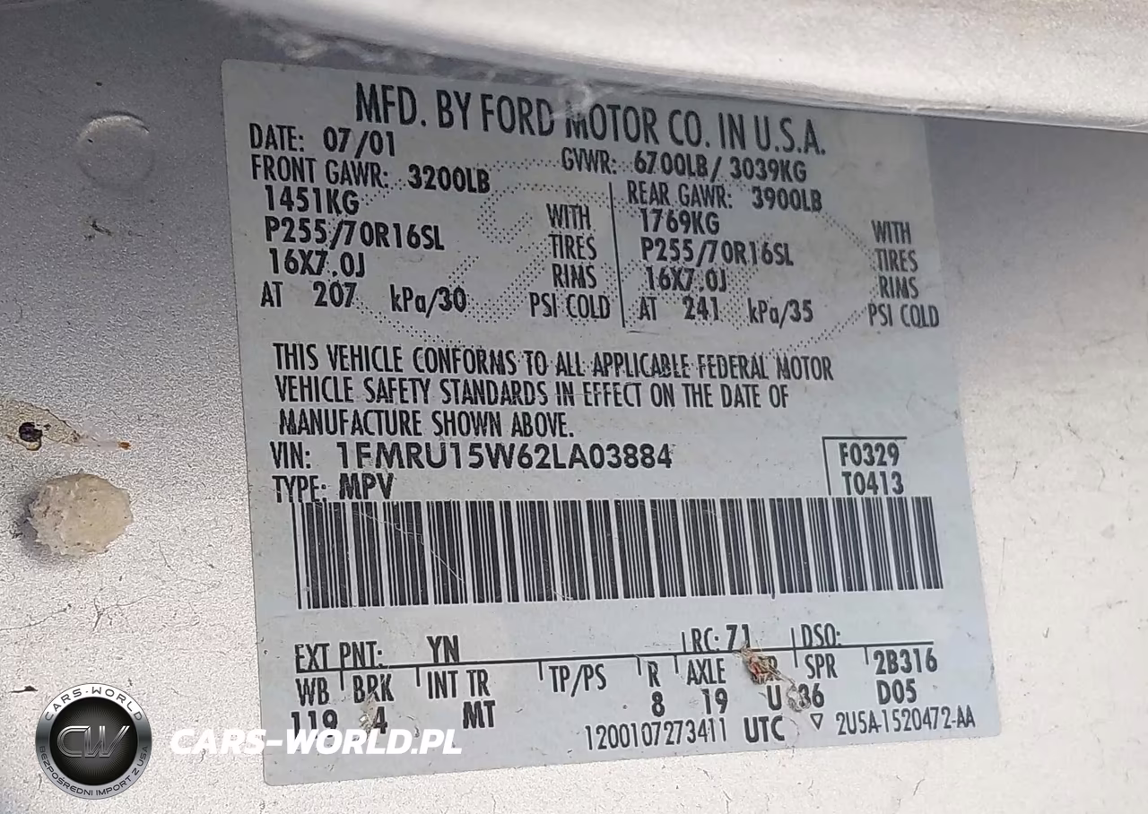 2002 Ford Expedition Xlt VIN:1FMRU15W62LA03884 - 9