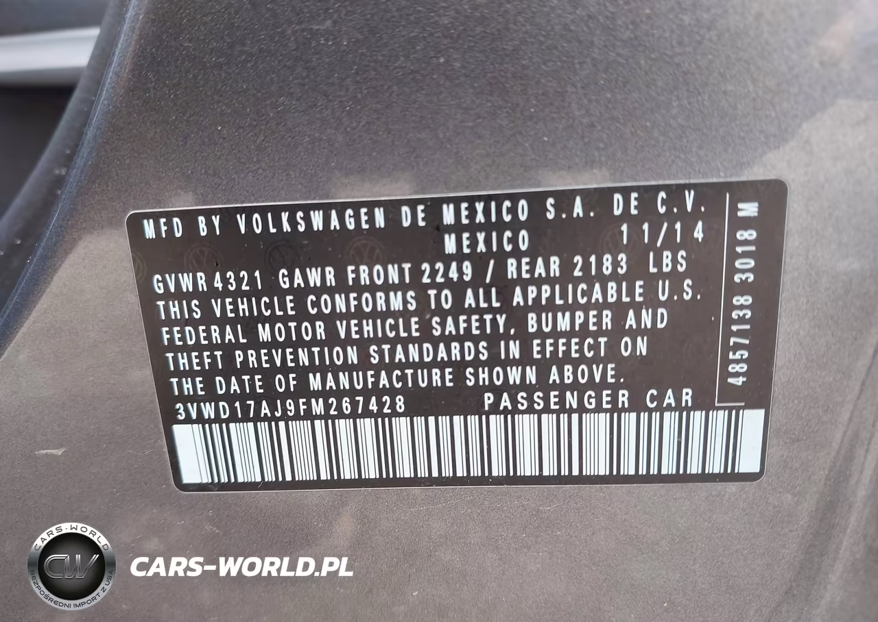 2015 Volkswagen Jetta 1.8T Se VIN:3VWD17AJ9FM267428 - 9
