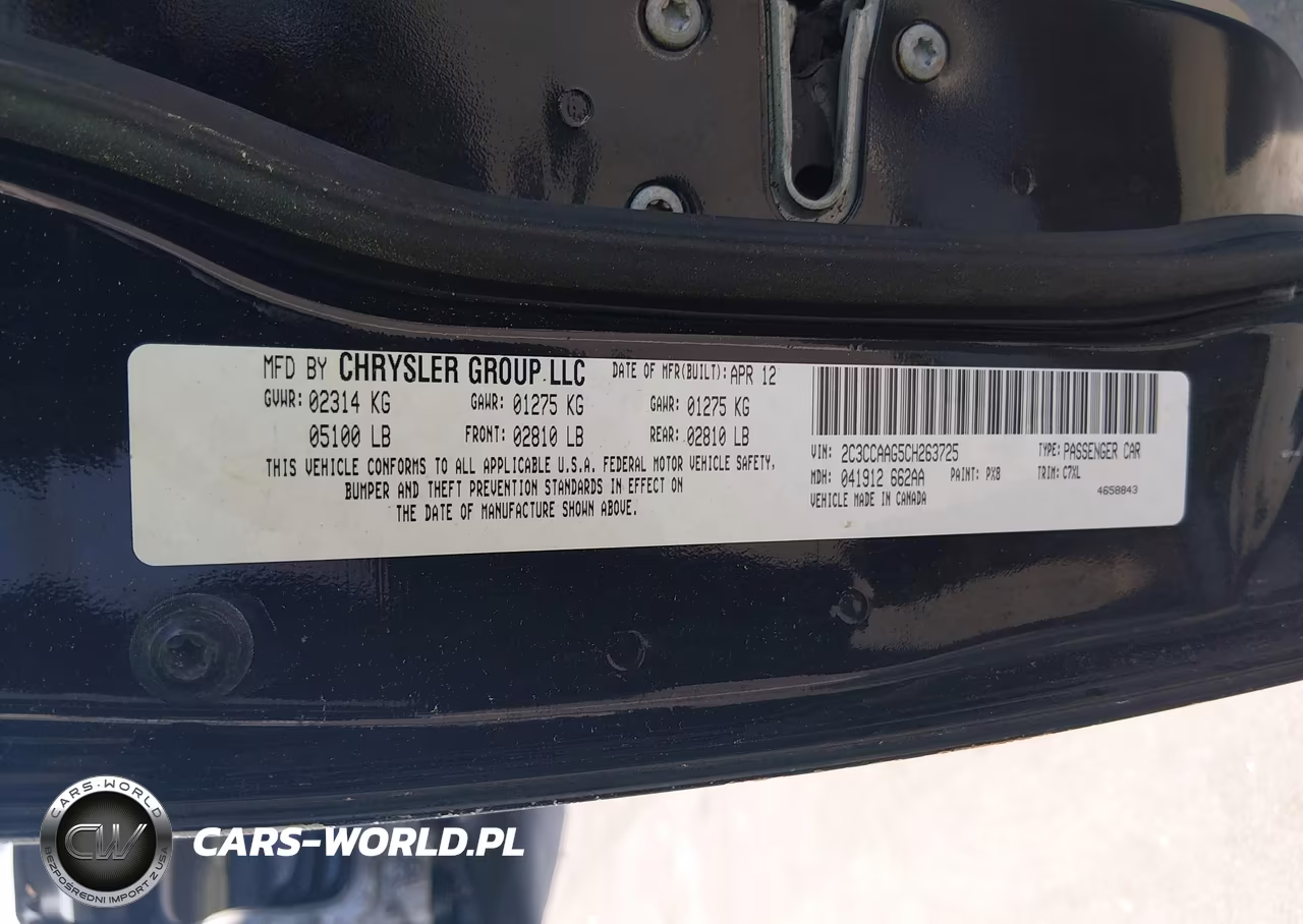 2012 Chrysler 300 VIN:2C3CCAAG5CH263725 - 9