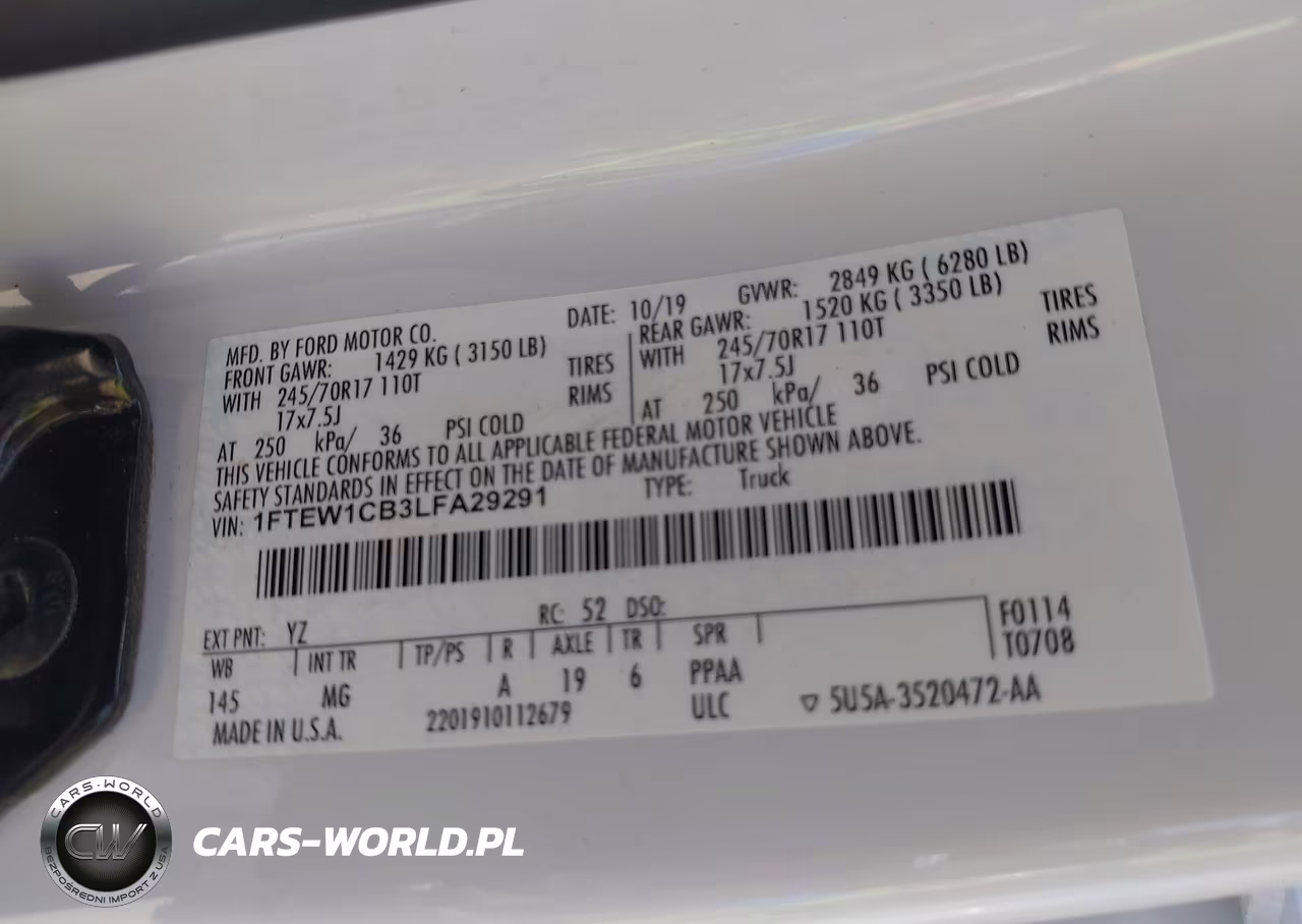 2020 Ford F-150 Xlt VIN:1FTEW1CB3LFA29291 - 9