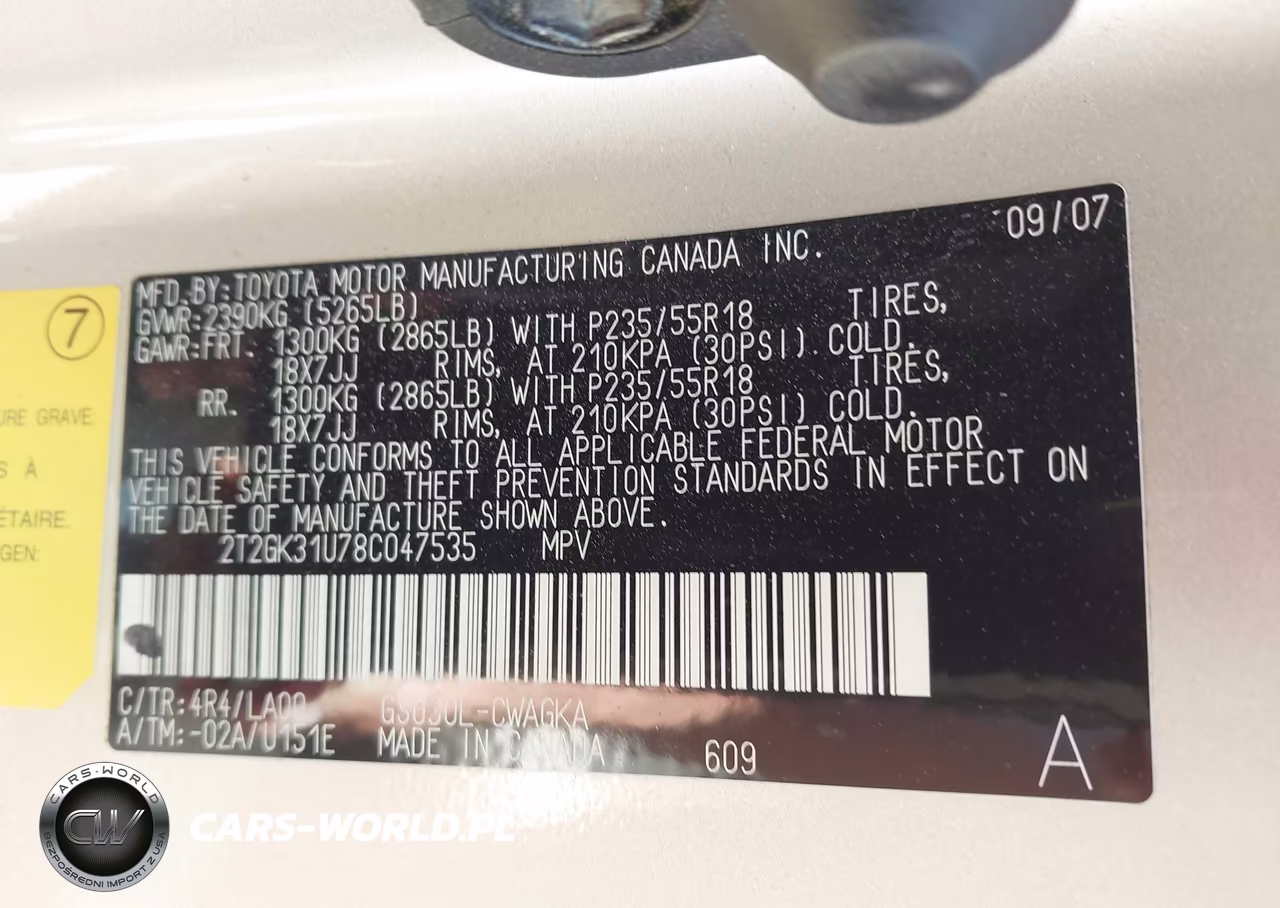 2008 Lexus Rx 350 VIN:2T2GK31U78C047535 - 9