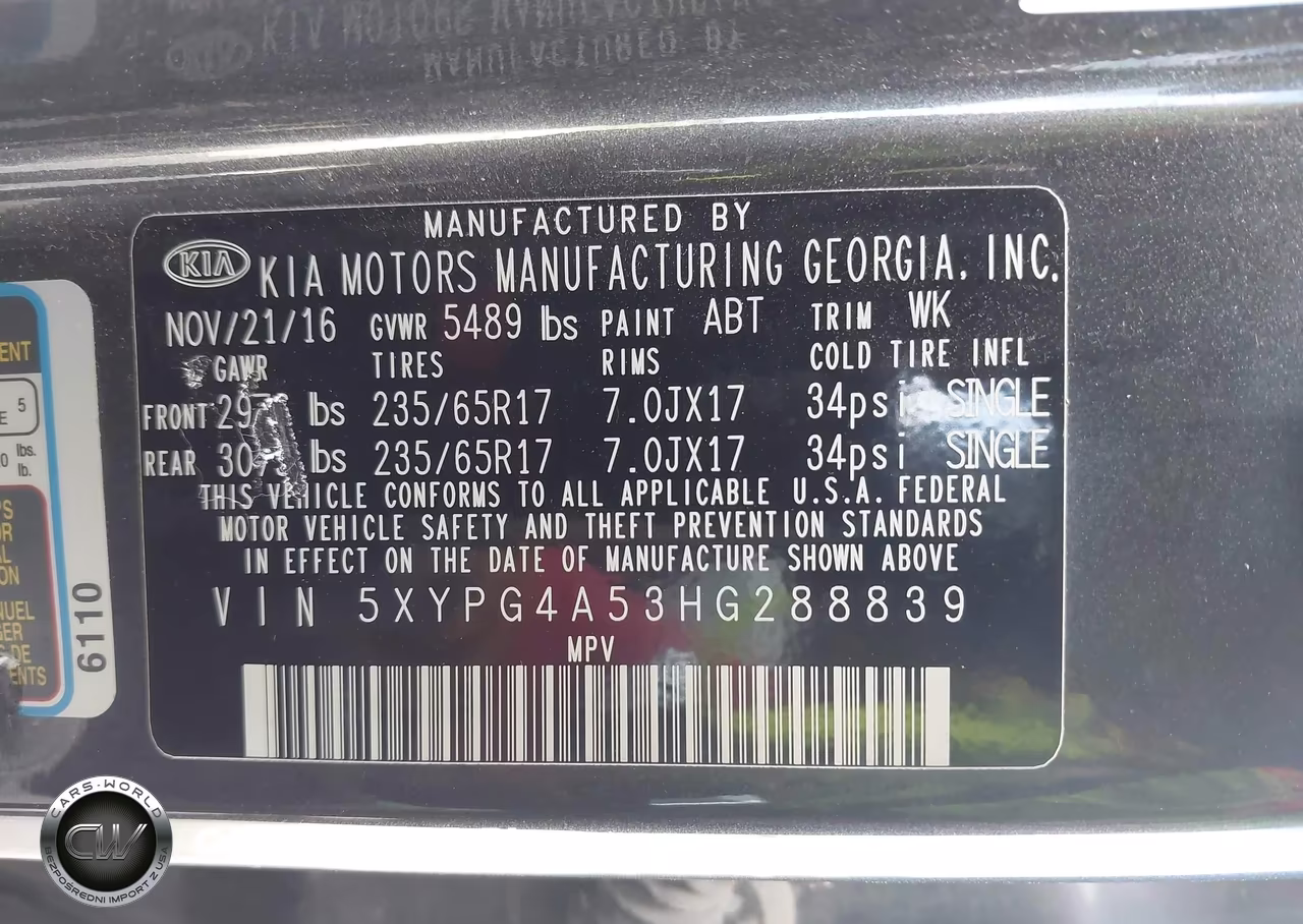 2017 Kia Sorento 3.3L Lx VIN:5XYPG4A53HG288839 - 9