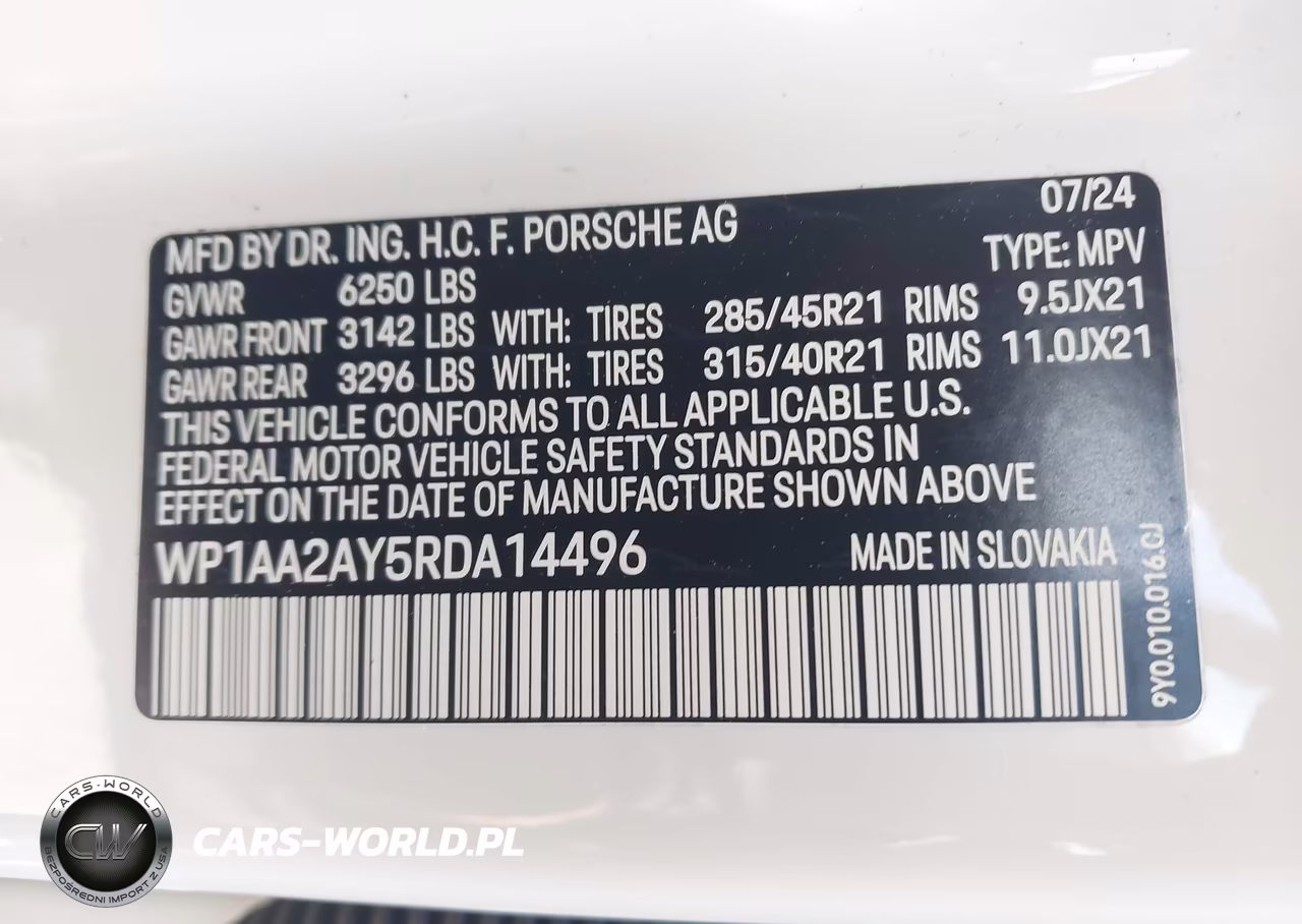 2024 Porsche Cayenne VIN:WP1AA2AY5RDA14496 - 9