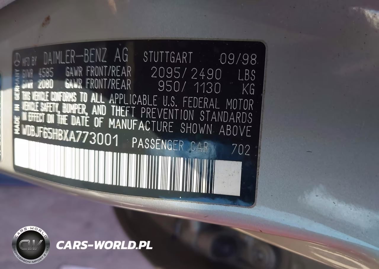 1999 Mercedes-Benz E 320 VIN:WDBJF65H8XA773001 - 9