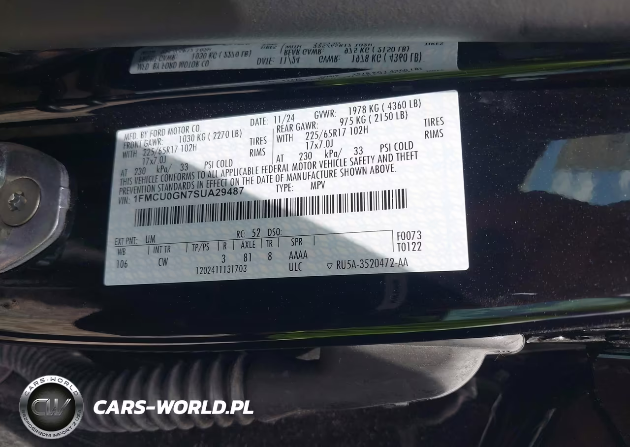 2025 Ford Escape Active VIN:1FMCU0GN7SUA29487 - 9