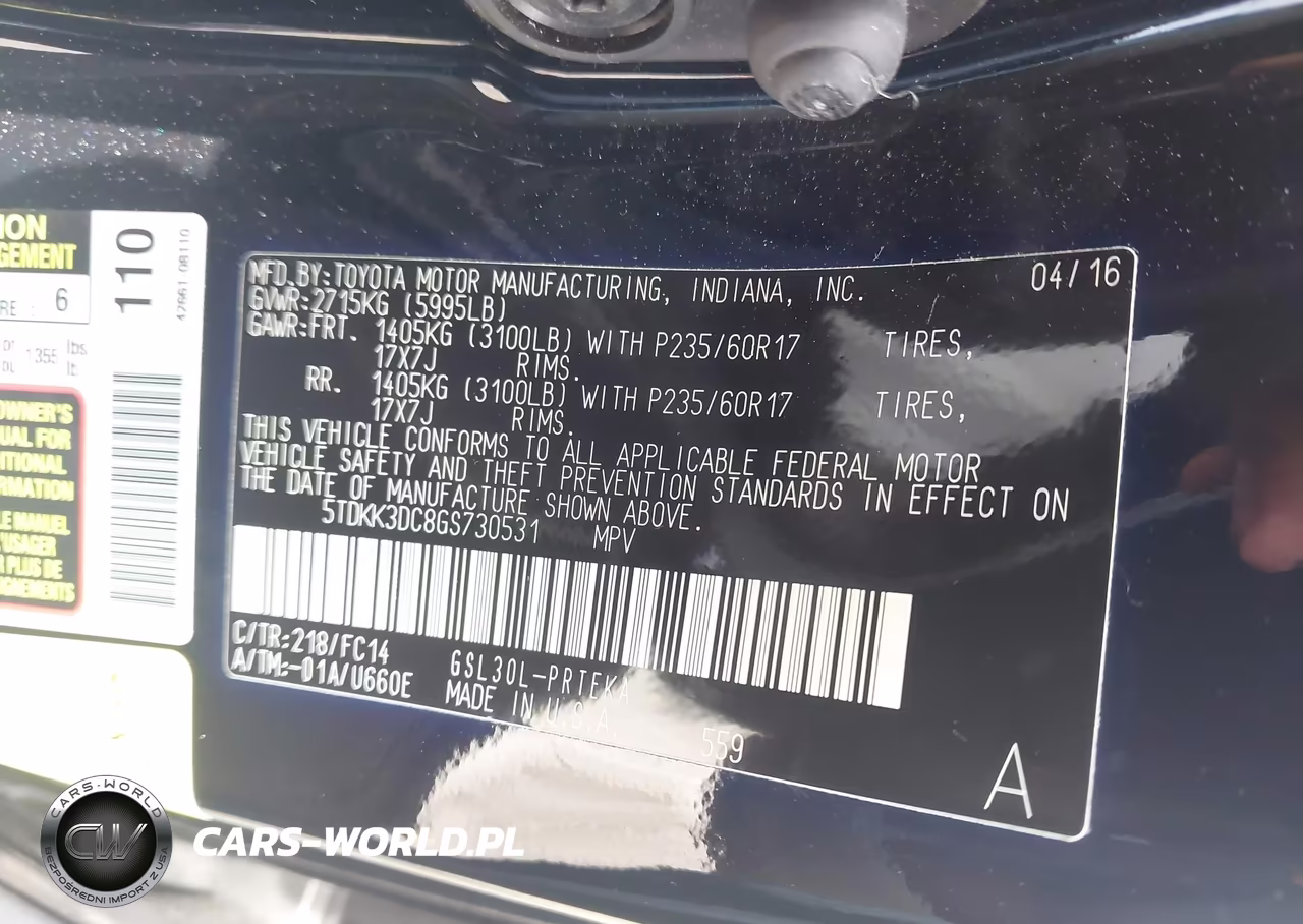 2016 Toyota Sienna Le 8 Passenger VIN:5TDKK3DC8GS730531 - 9