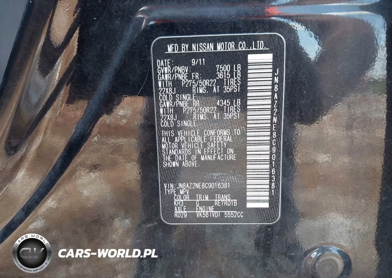 2012 Infiniti Qx56 VIN:JN8AZ2NE8C9016381 - 9