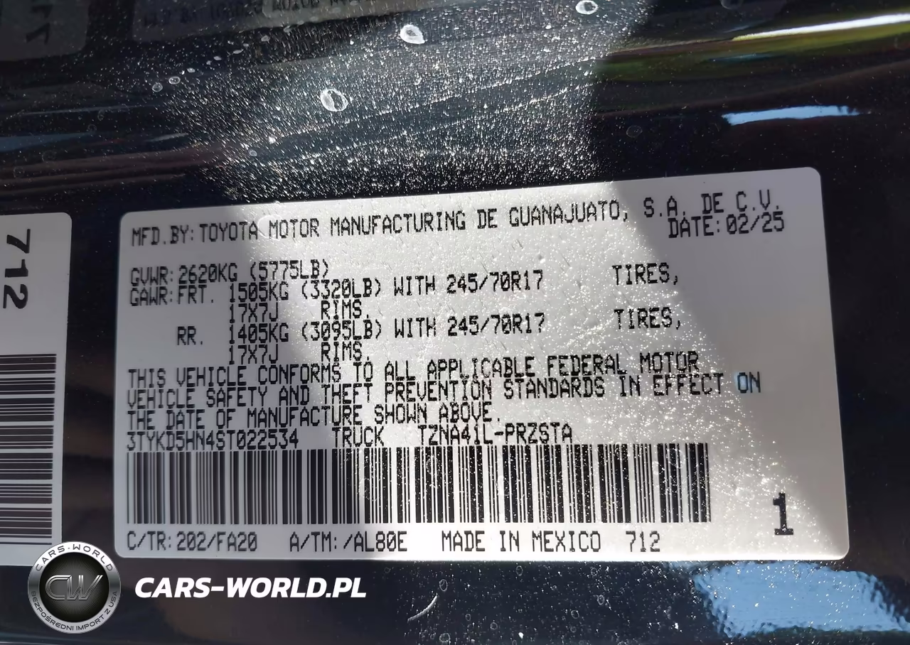 2025 Toyota Tacoma Sr VIN:3TYKD5HN4ST022534 - 9
