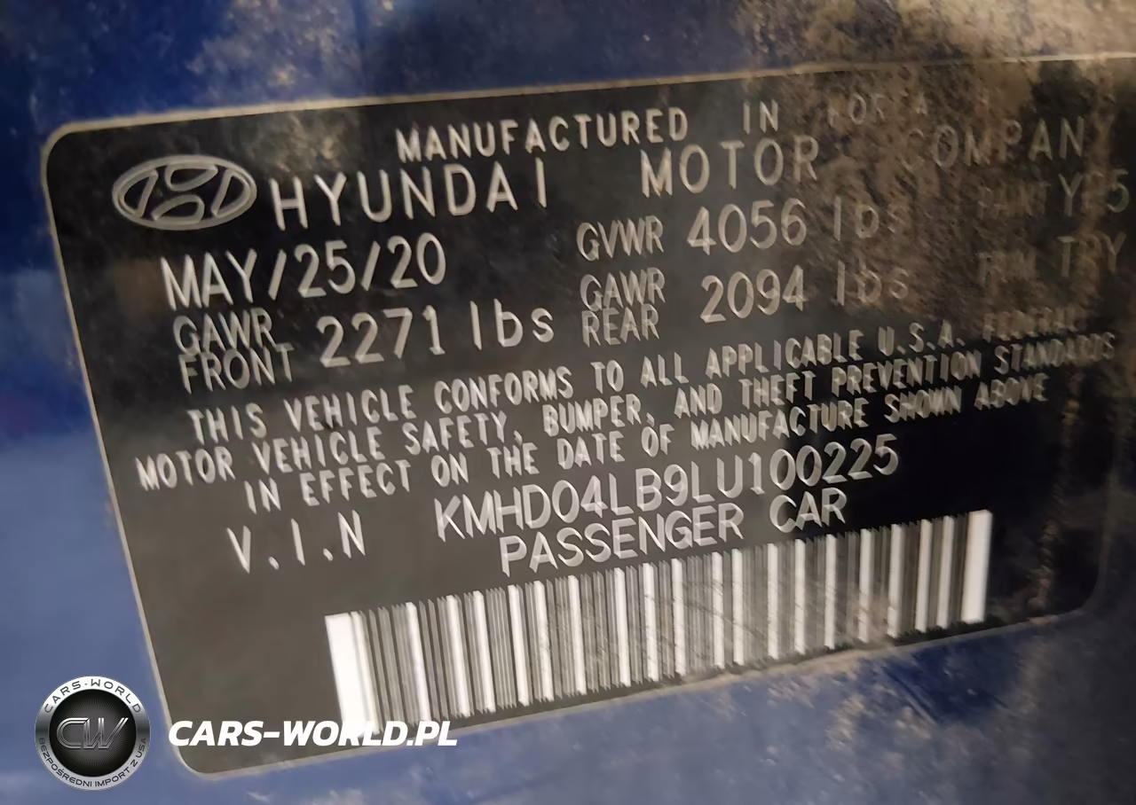 2020 Hyundai Elantra Sport VIN:KMHD04LB9LU100225 - 9