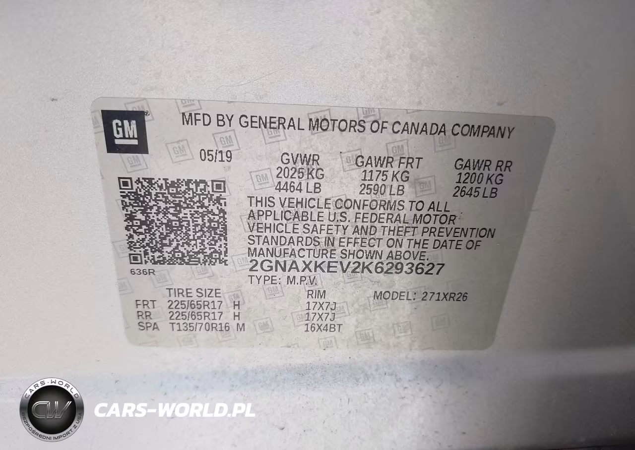 2019 Chevrolet Equinox Lt VIN:2GNAXKEV2K6293627 - 9