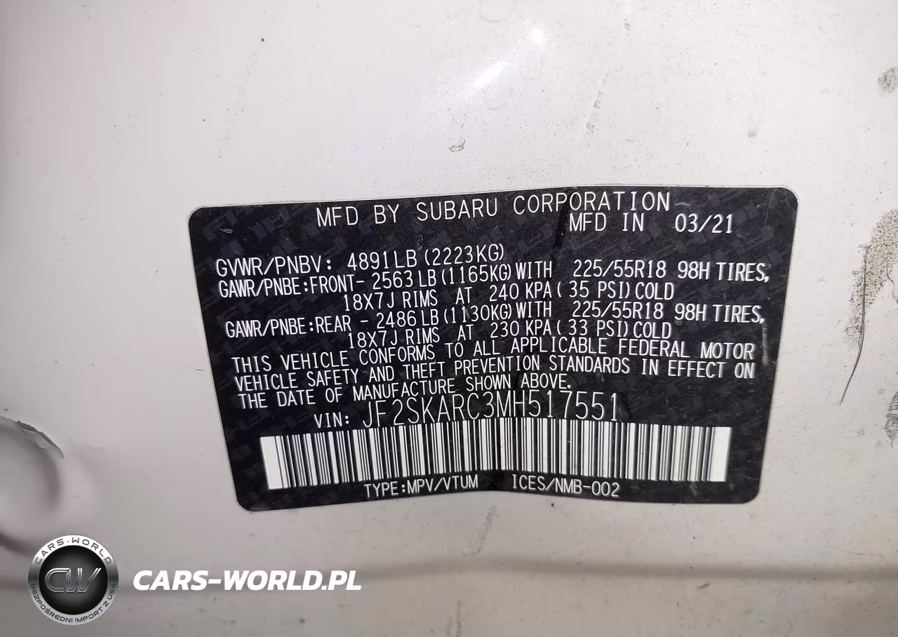 2021 Subaru Forester Sport VIN:JF2SKARC3MH517551 - 9