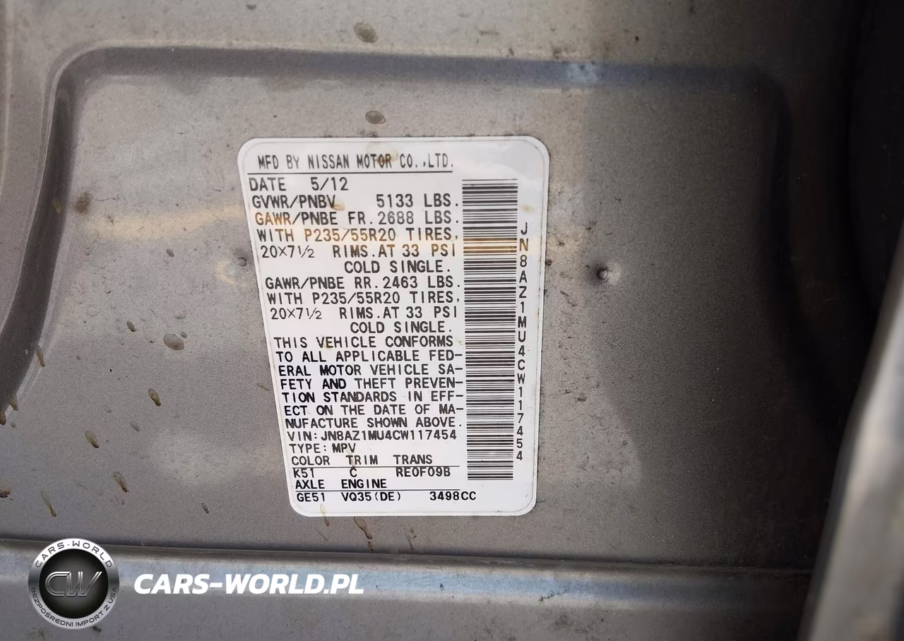 2012 Nissan Murano Le VIN:JN8AZ1MU4CW117454 - 9