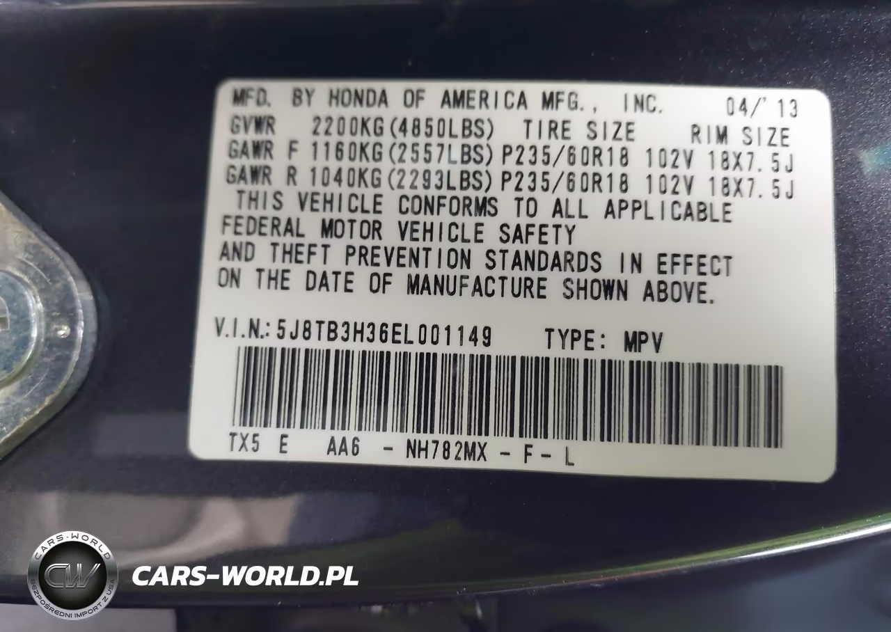 2014 Acura Rdx VIN:5J8TB3H36EL001149 - 9