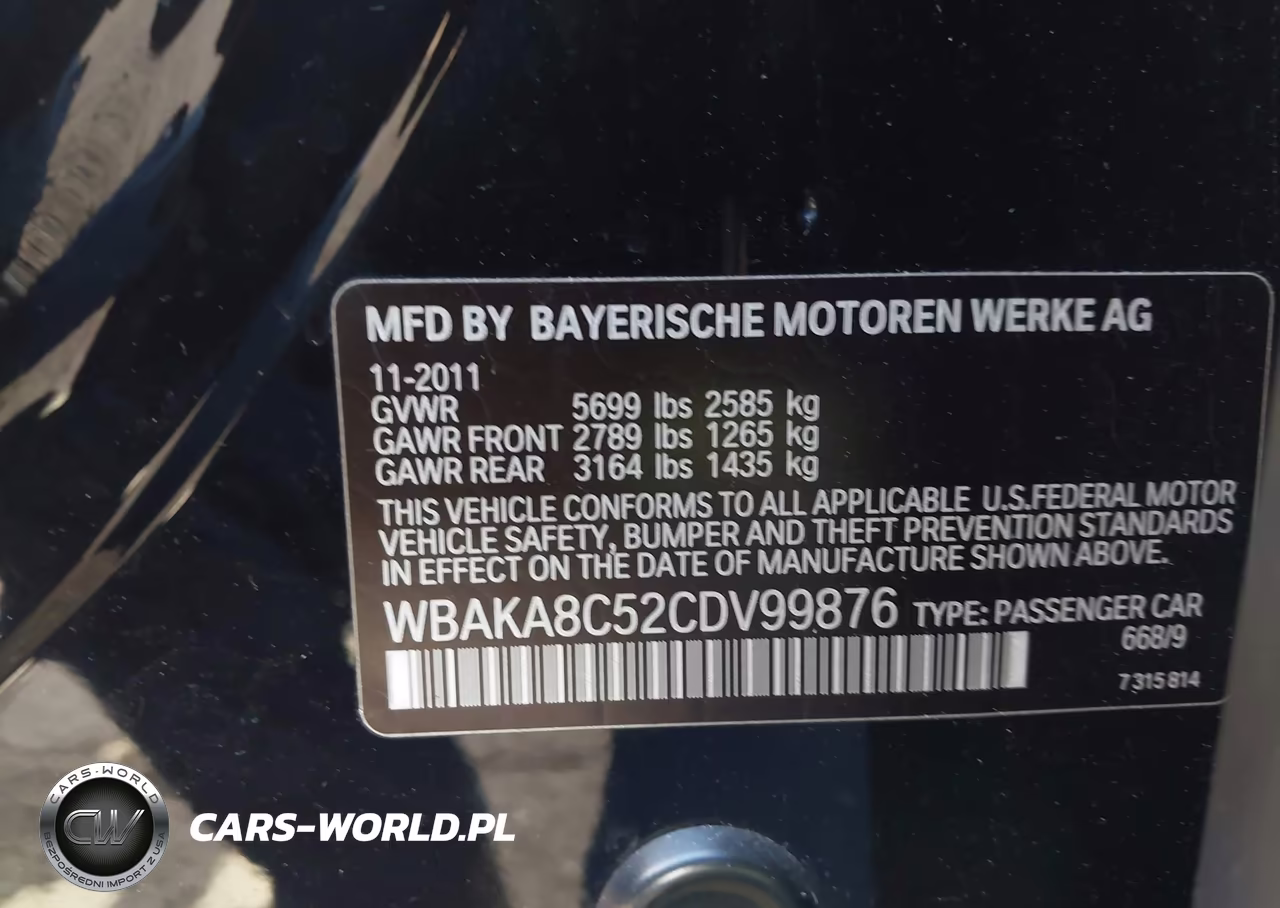2012 BMW 750I VIN:WBAKA8C52CDV99876 - 9