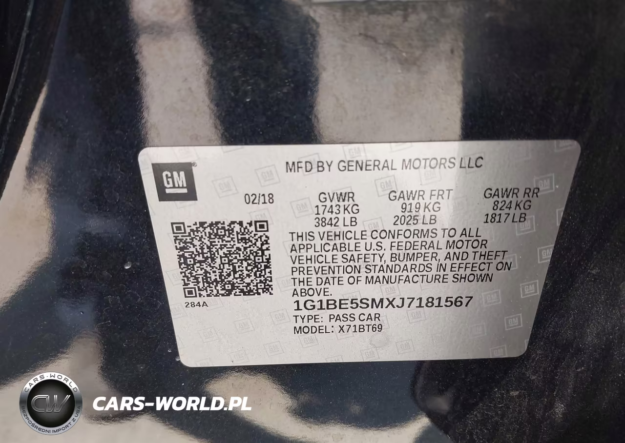 2018 Chevrolet Cruze Lt Auto VIN:1G1BE5SMXJ7181567 - 9
