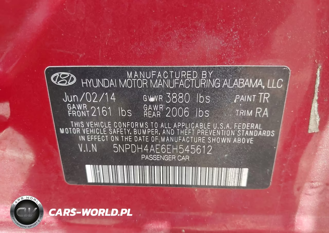 2014 Hyundai Elantra Se VIN:5NPDH4AE6EH545612 - 9