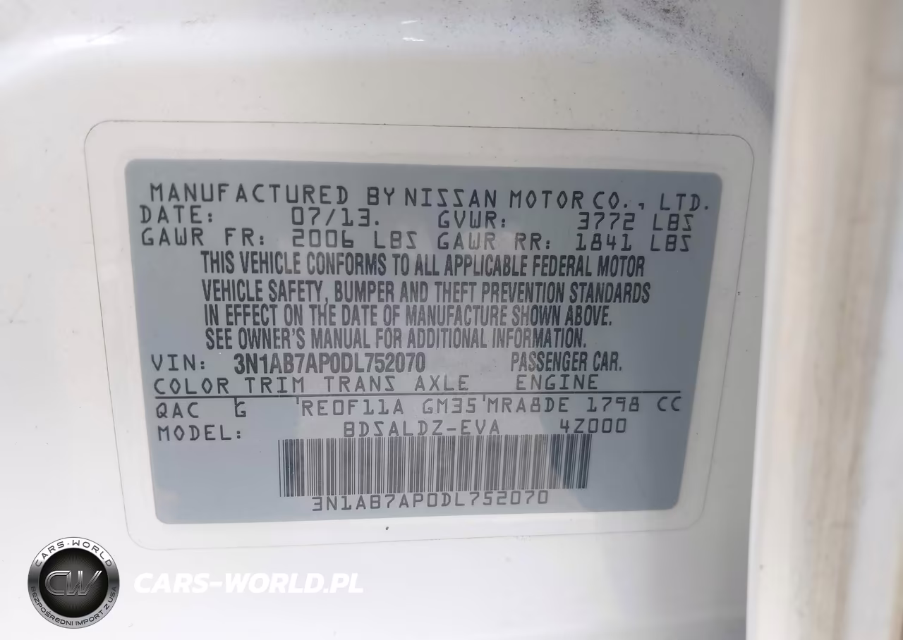 2013 Nissan Sentra Sv VIN:3N1AB7AP0DL752070 - 9