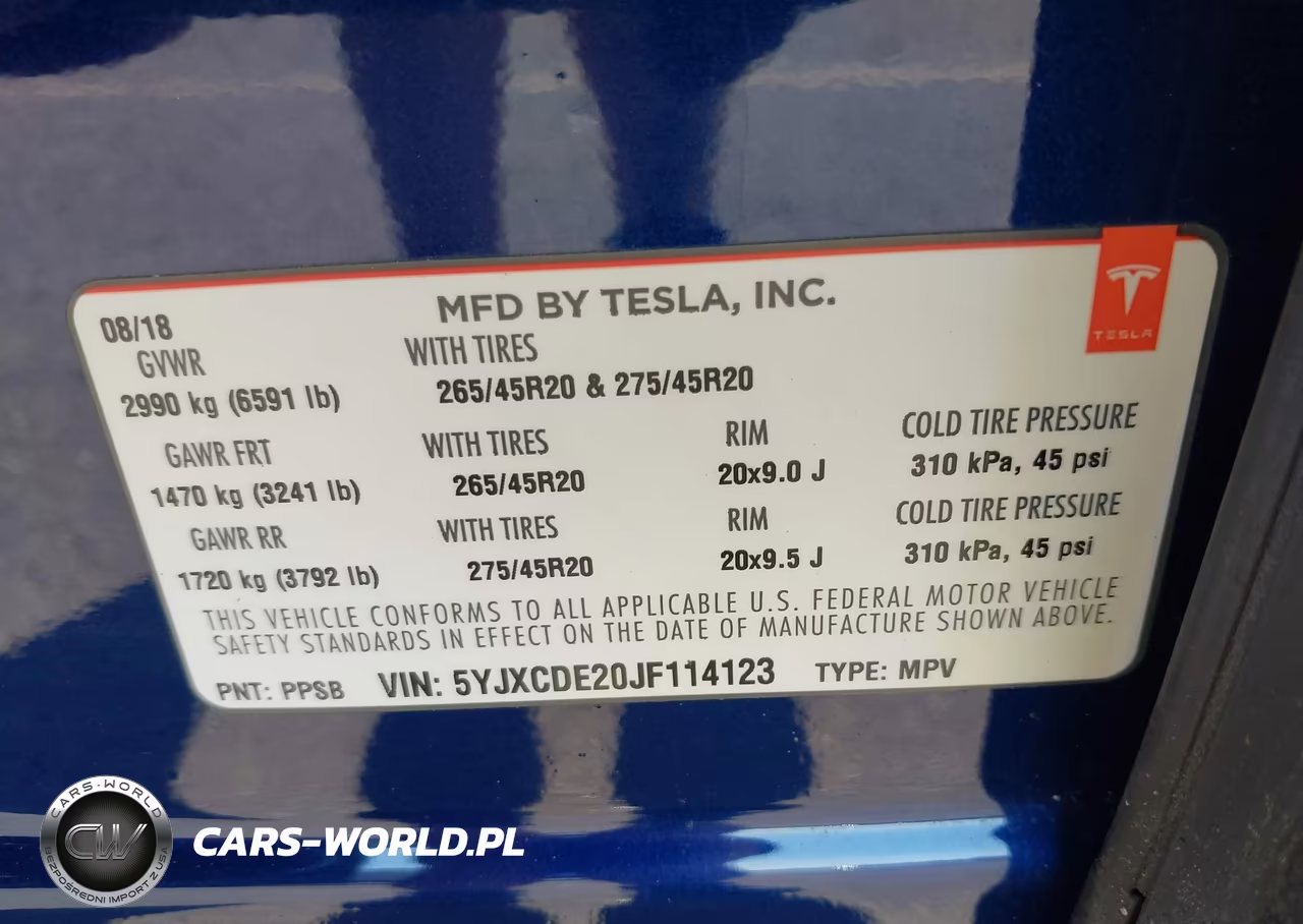 2018 Tesla Model X 100D-75D-P100D VIN:5YJXCDE20JF114123 - 9