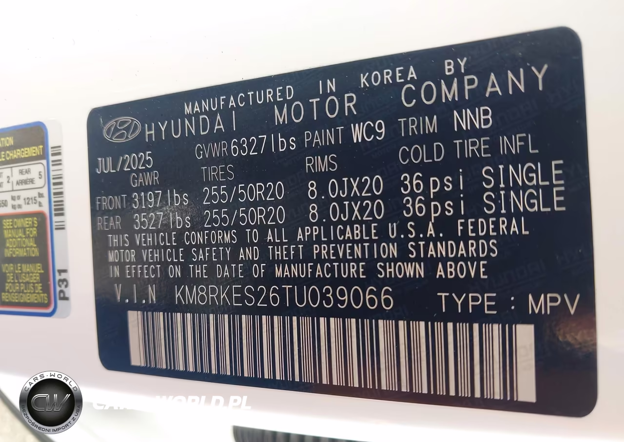 2026 Hyundai Palisade Limited VIN:KM8RKES26TU039066 - 9