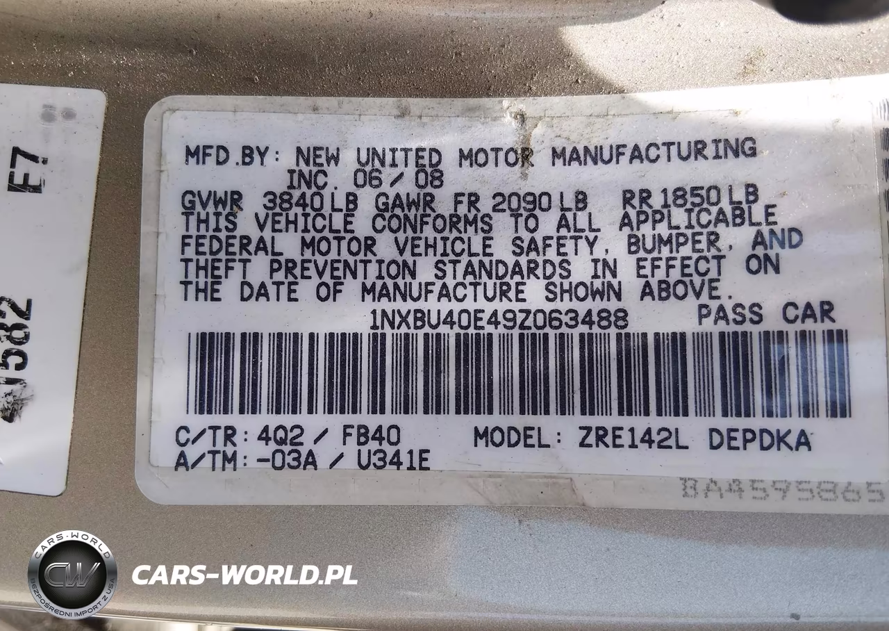 2009 Toyota Corolla Le VIN:1NXBU40E49Z063488 - 9