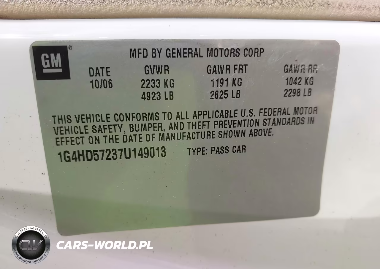 2007 Buick Lucerne Cxl VIN:1G4HD57237U149013 - 9