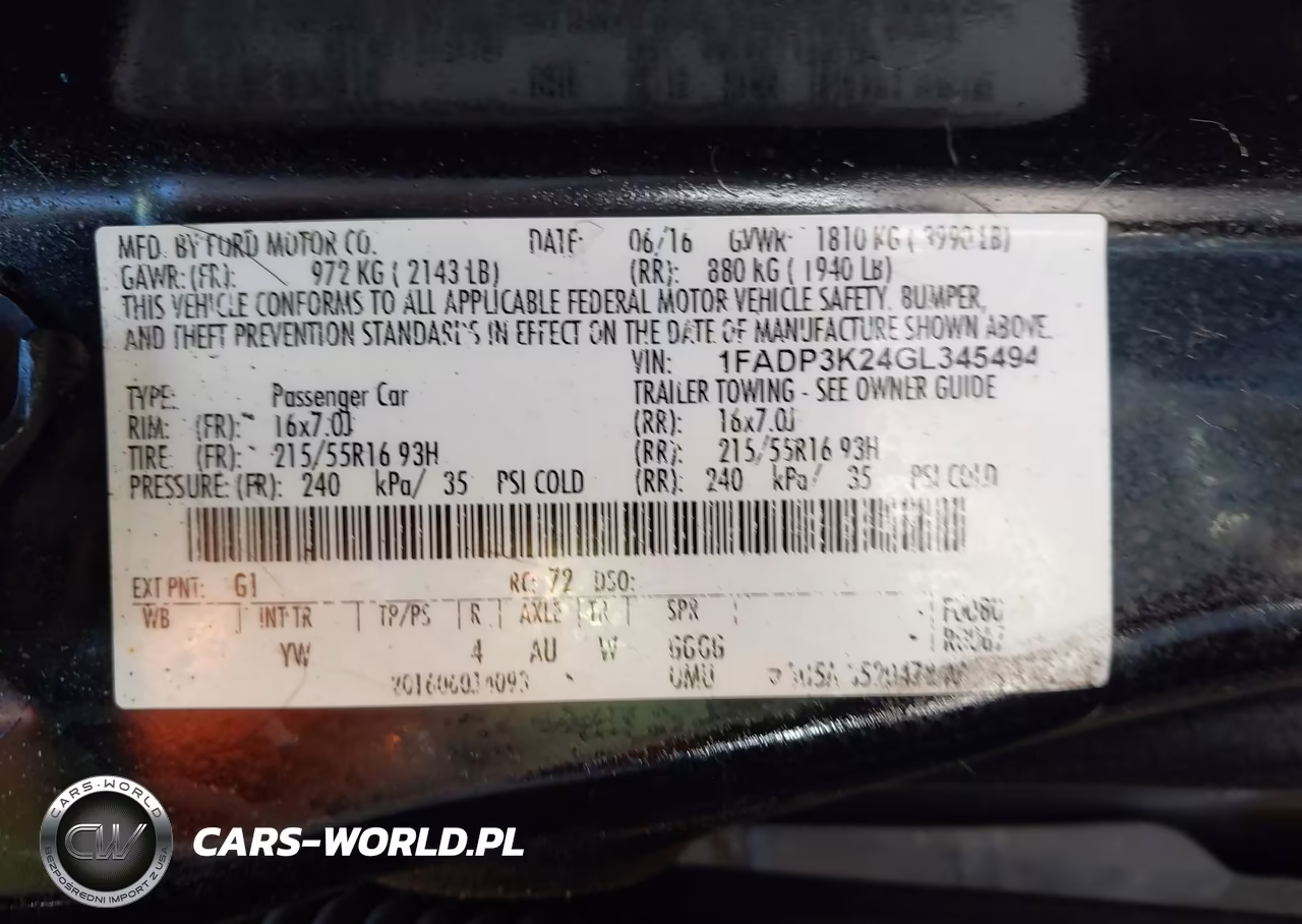 2016 Ford Focus Se VIN:1FADP3K24GL345494 - 9