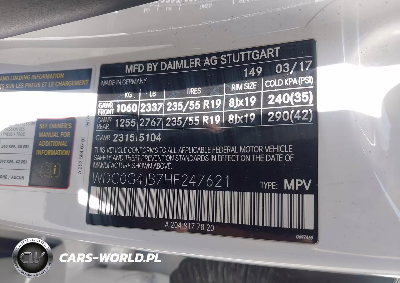 2017 Mercedes-Benz Glc 300 VIN:WDC0G4JB7HF247621 - 9