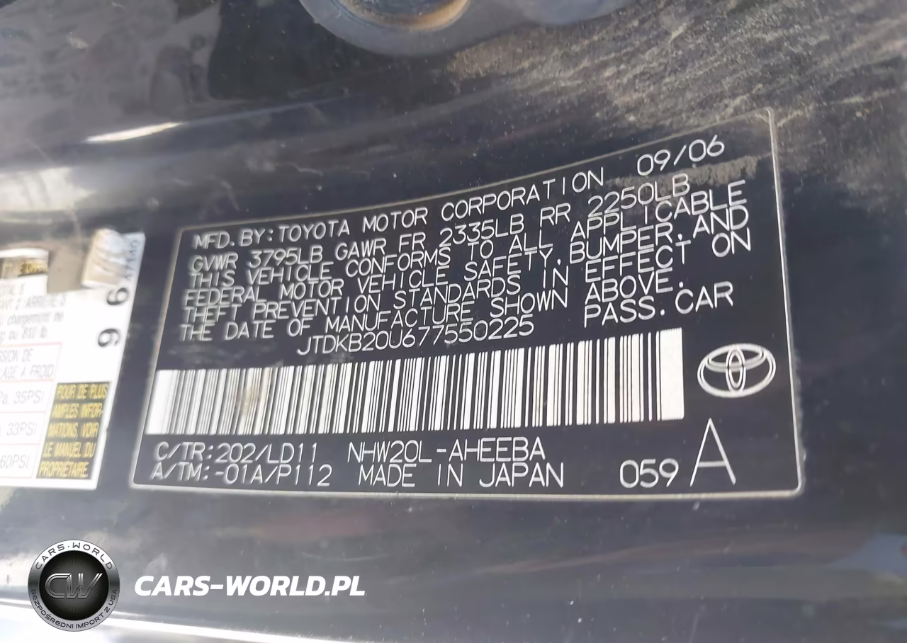 2007 Toyota Prius Touring VIN:JTDKB20U677550225 - 9