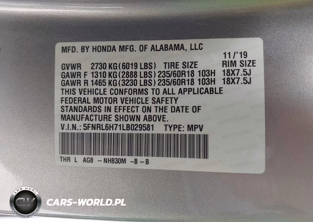 2020 Honda Odyssey Ex-L-Ex-L W-Navi Res VIN:5FNRL6H71LB029581 - 9