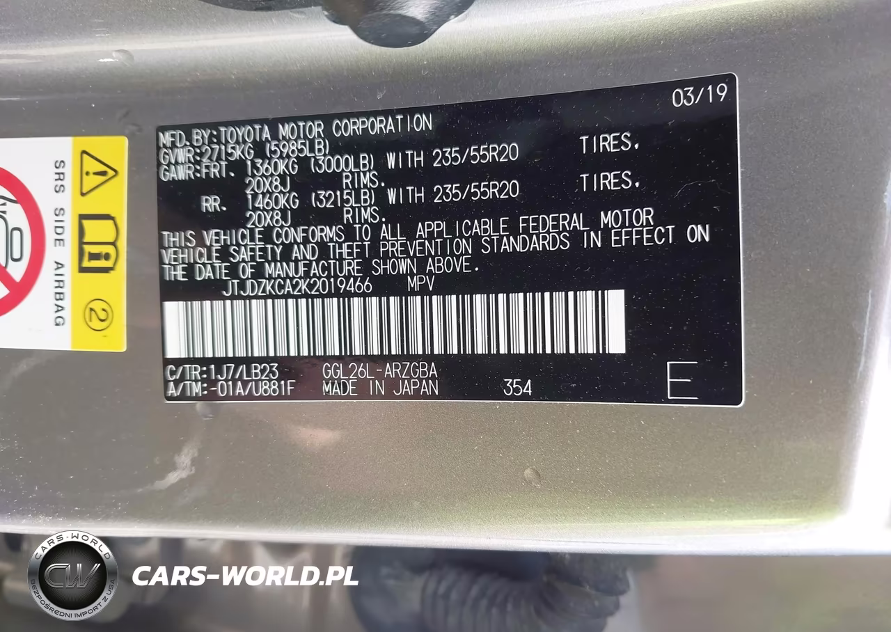 2019 Lexus Rx 350L Premium VIN:JTJDZKCA2K2019466 - 9