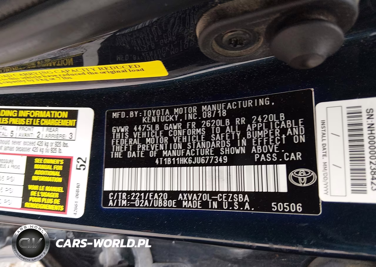 2018 Toyota Camry Se VIN:4T1B11HK6JU677349 - 9
