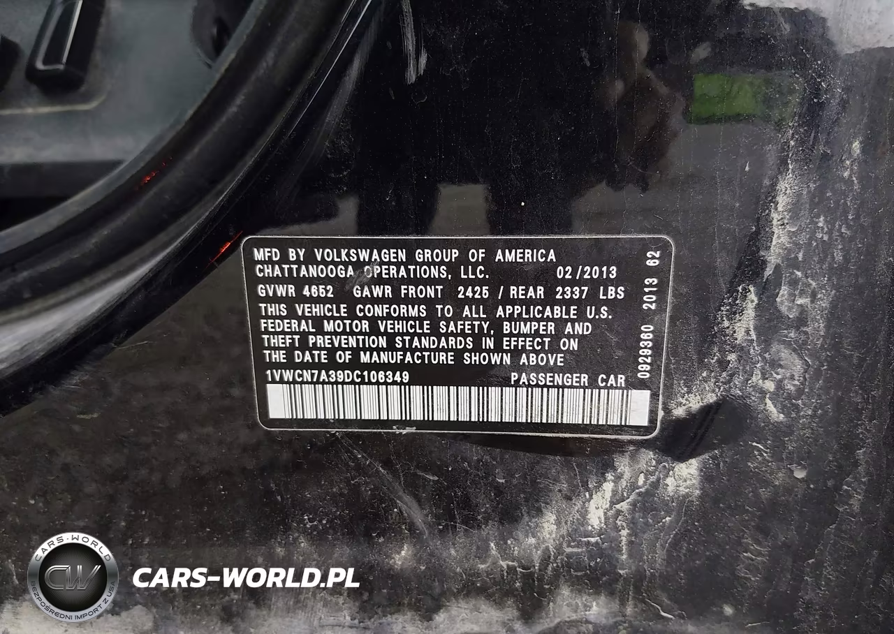 2013 Volkswagen Passat 2.0L Tdi Sel Premium VIN:1VWCN7A39DC106349 - 9