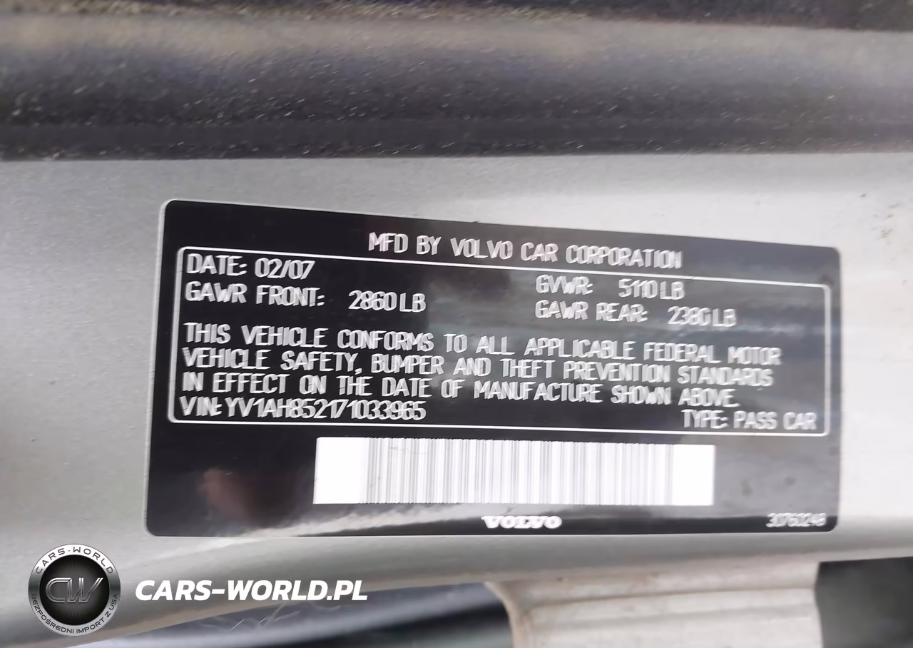 2007 Volvo S80 V8 VIN:YV1AH852171033965 - 9