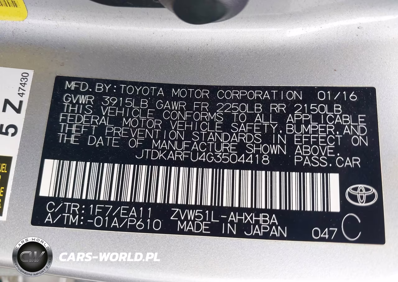 2016 Toyota Prius Three Touring VIN:JTDKARFU4G3504418 - 9