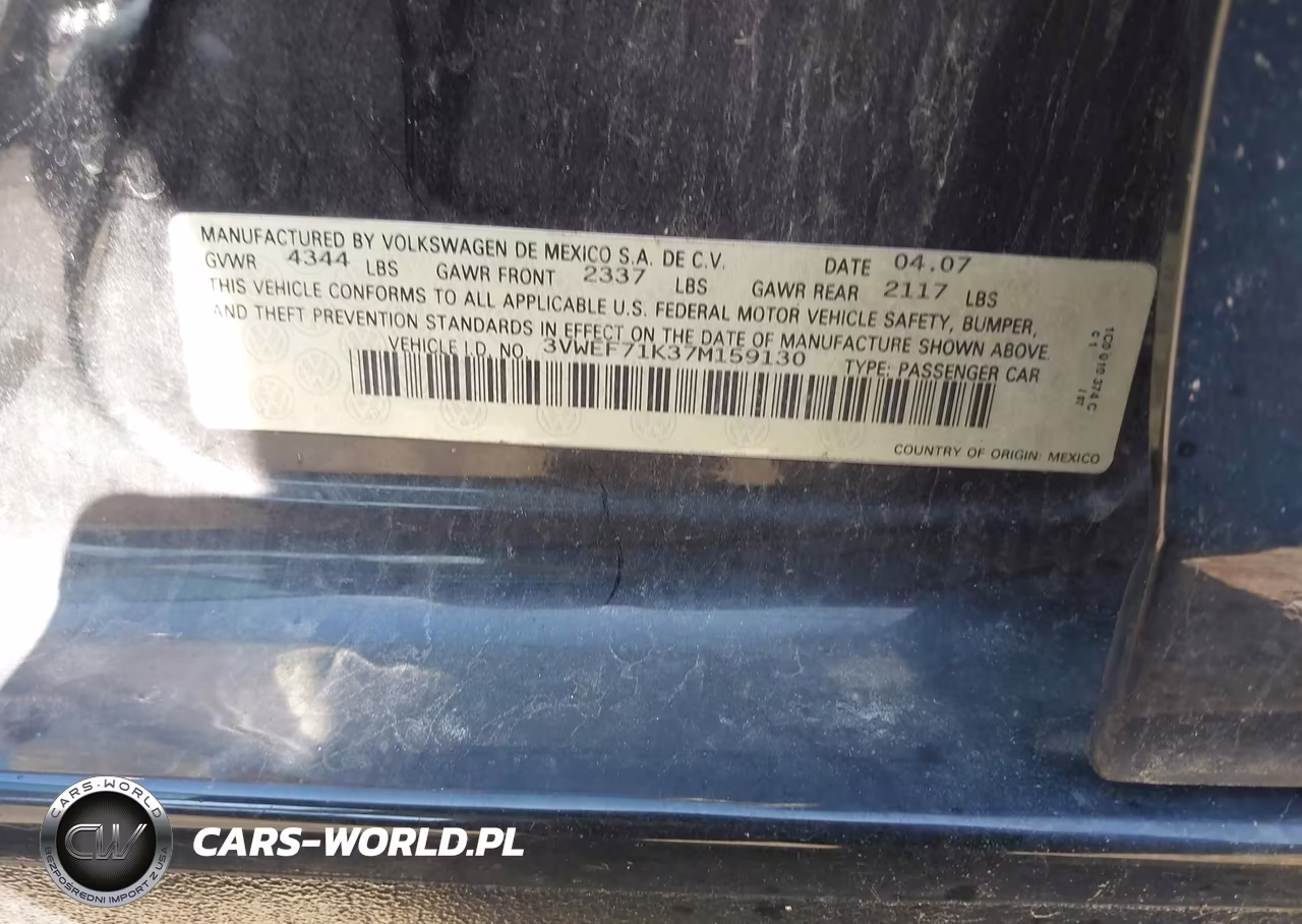 2007 Volkswagen Jetta Wolfsburg Edition VIN:3VWEF71K37M159130 - 9