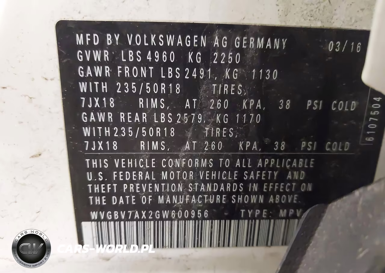 2016 Volkswagen Tiguan Se VIN:WVGBV7AX2GW600956 - 9