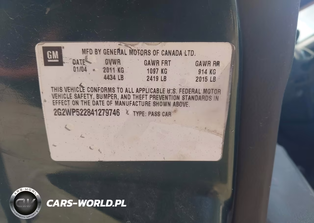 2004 Pontiac Grand Prix Gt1 VIN:2G2WP522841279746 - 9