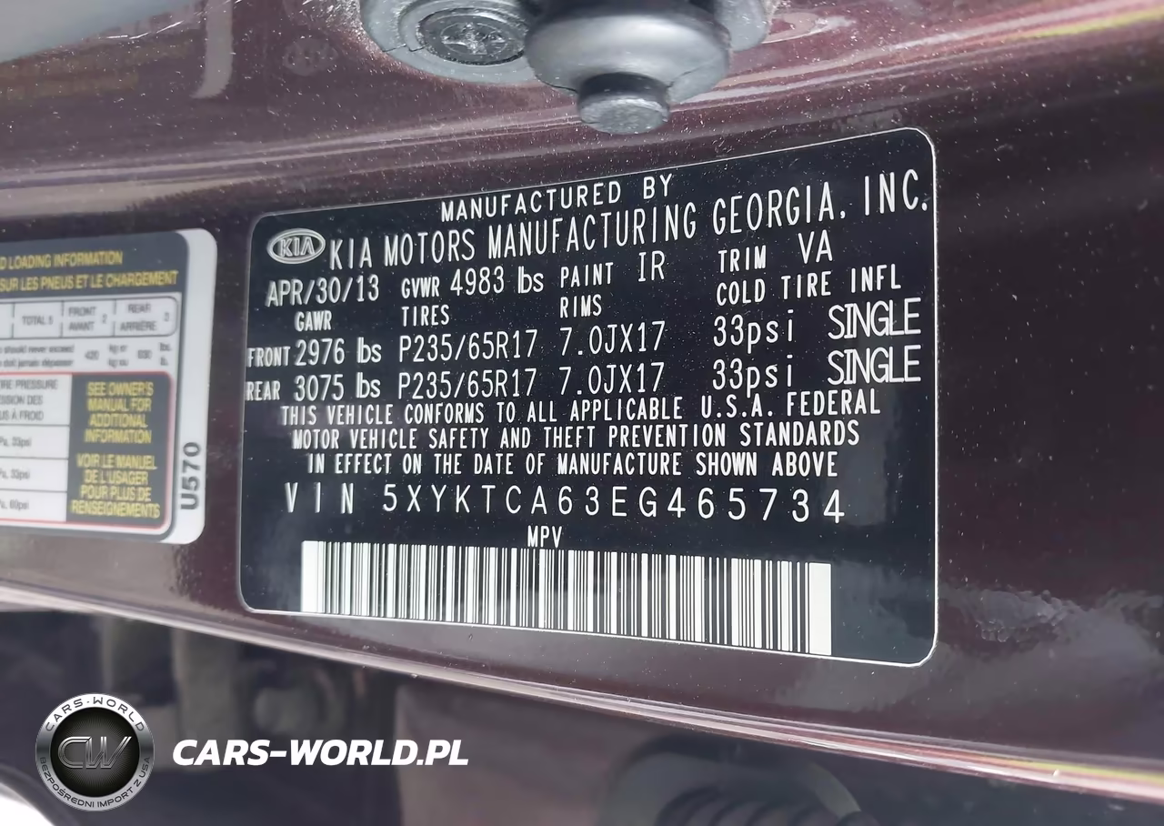 2014 Kia Sorento Lx VIN:5XYKTCA63EG465734 - 9