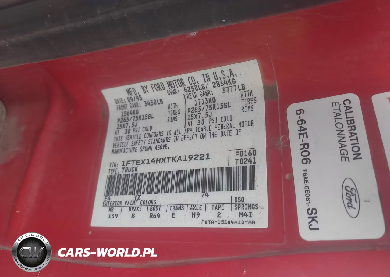 1996 Ford F150 VIN:1FTEX14HXTKA19221 - 9
