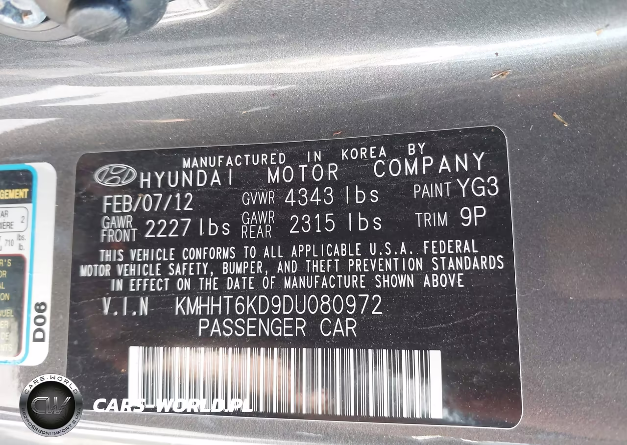 2013 Hyundai Genesis 2.0T VIN:KMHHT6KD9DU080972 - 9