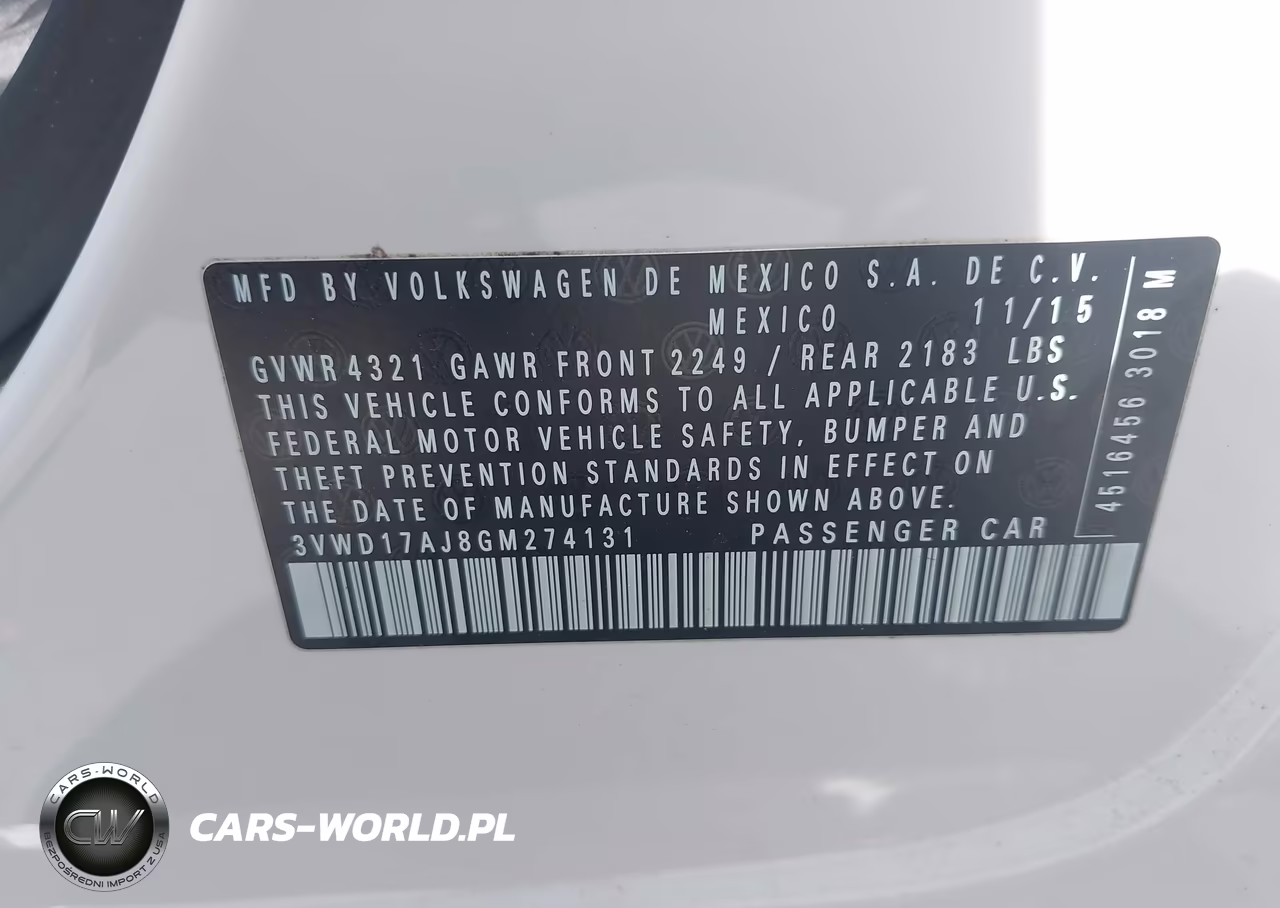 2016 Volkswagen Jetta 1.8T Sport VIN:3VWD17AJ8GM274131 - 9
