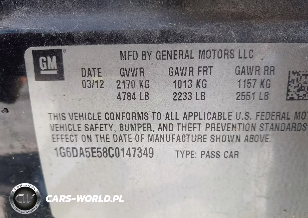 2012 Cadillac Cts Standard VIN:1G6DA5E58C0147349 - 9