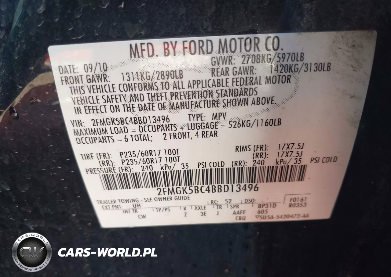 2011 Ford Flex Se VIN:2FMGK5BC4BBD13496 - 9