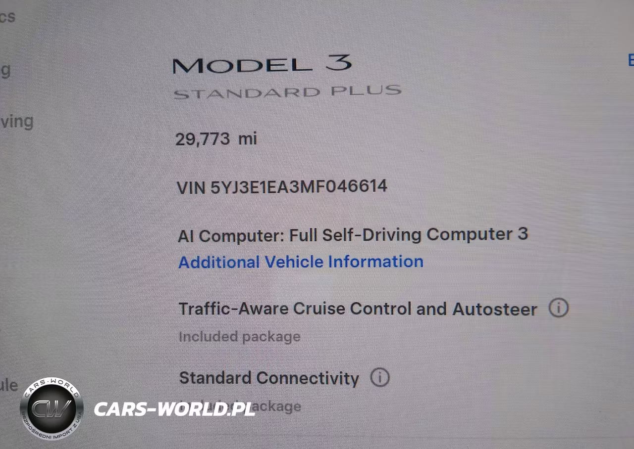 2021 Tesla Model 3 Standard Range Plus Rear-Wheel Drive VIN:5YJ3E1EA3MF046614 - 7