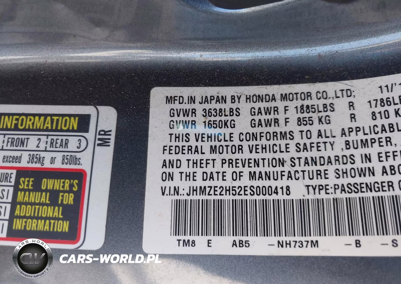2014 Honda Insight Lx VIN:JHMZE2H52ES000418 - 9