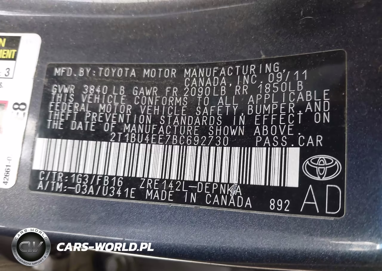 2011 Toyota Corolla Le VIN:2T1BU4EE7BC692730 - 9