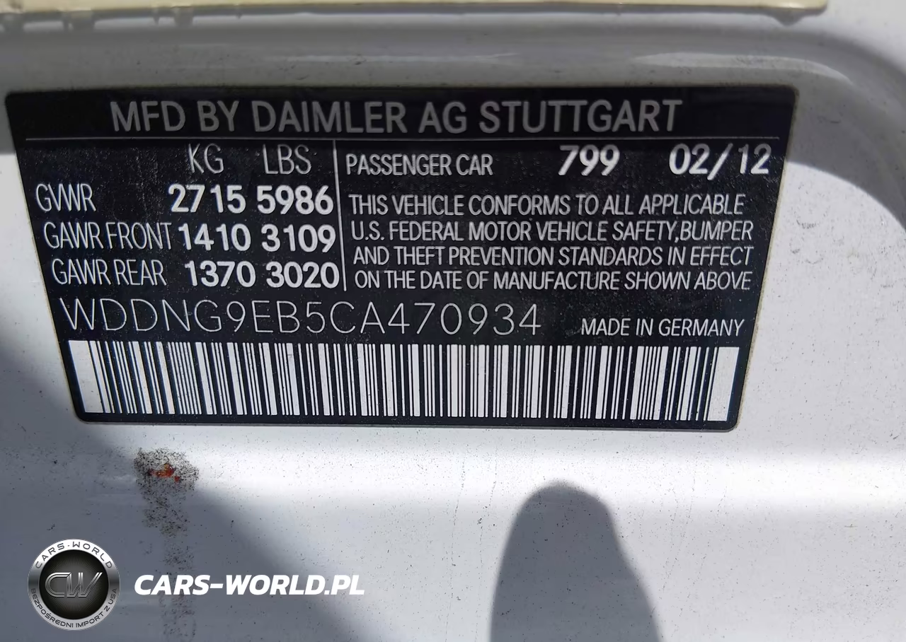 2012 Mercedes-Benz S 550 4Matic VIN:WDDNG9EB5CA470934 - 9